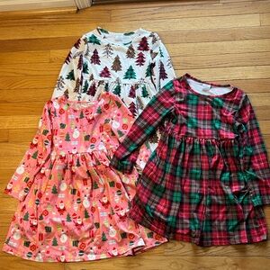 Set of Three Festive Long-Sleeve Dresses